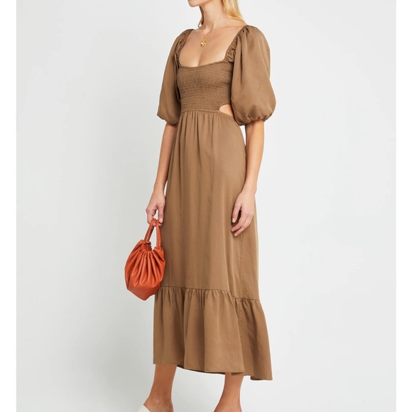 o.p.t. Leighton dress in Mocha brown - Picture 6 of 10